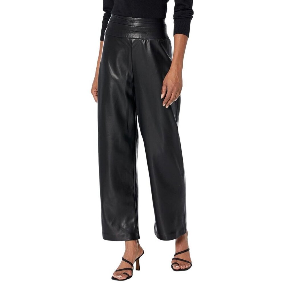 BLANKNYC Baxter New Habit Size‎ 31 Pleated Vegan Leather Pants Black Wide Leg